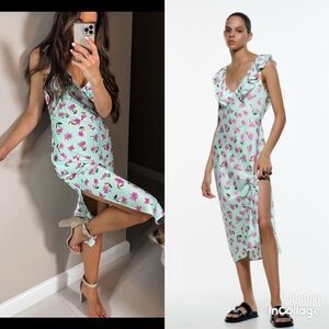 ZARA RUFFLED FLORAL DRESS